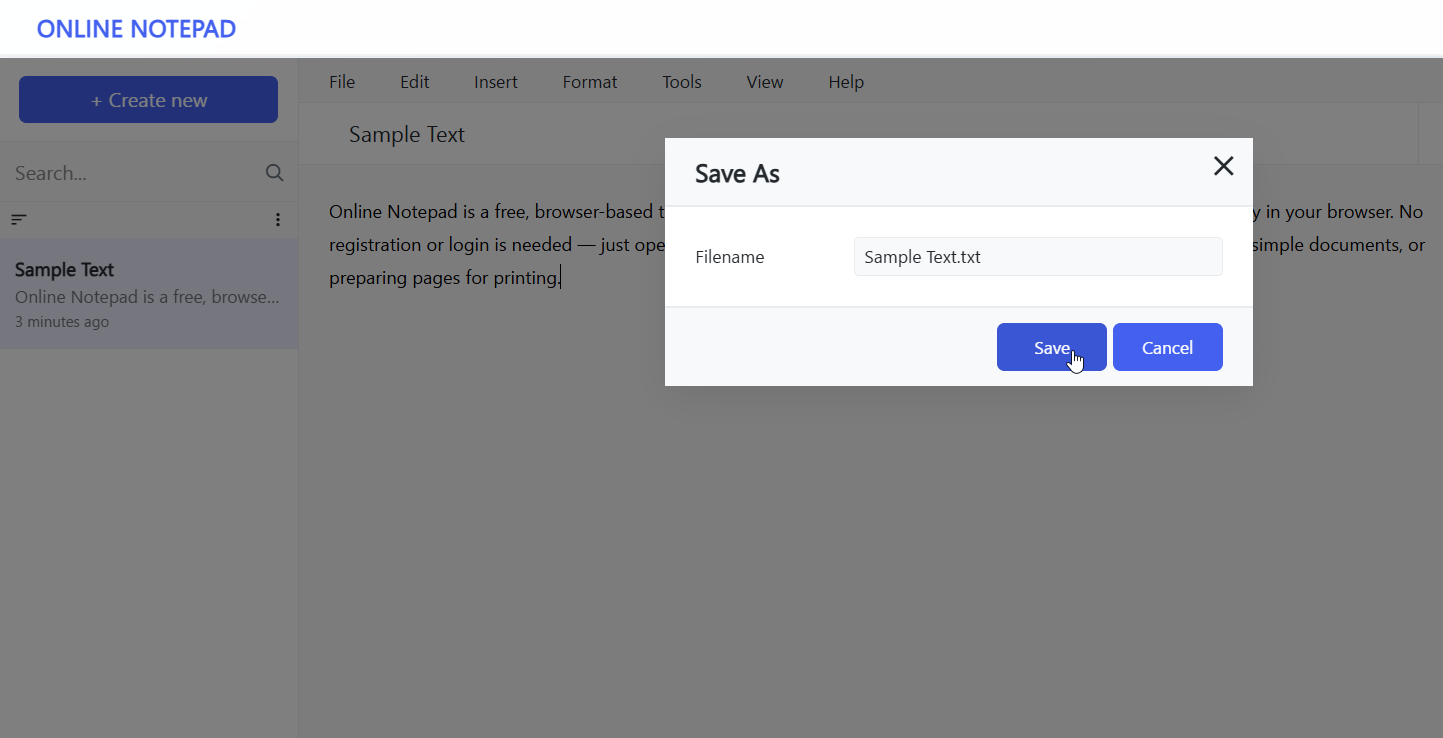 save as
